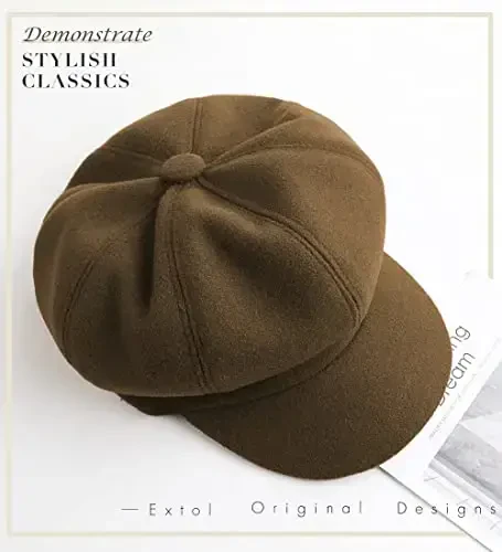 Sumolux Women Beret Newsboy Hat French Wool Cap Classic Autumn Spring Winter - 5