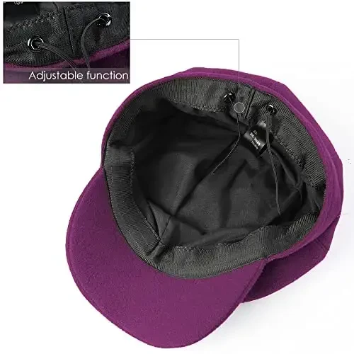 Sumolux Women Beret Newsboy Hat French Wool Cap Classic Autumn Spring Winter - 7