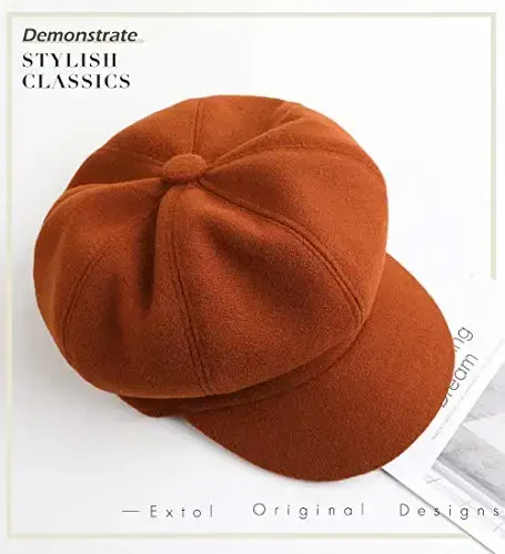 Sumolux Women Beret Newsboy Hat French Wool Cap Classic Autumn Spring Winter - 5