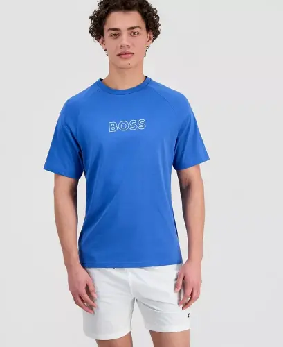 BOSS Sun Protection Logo T-Shirt, Created for Modazone - Blue 