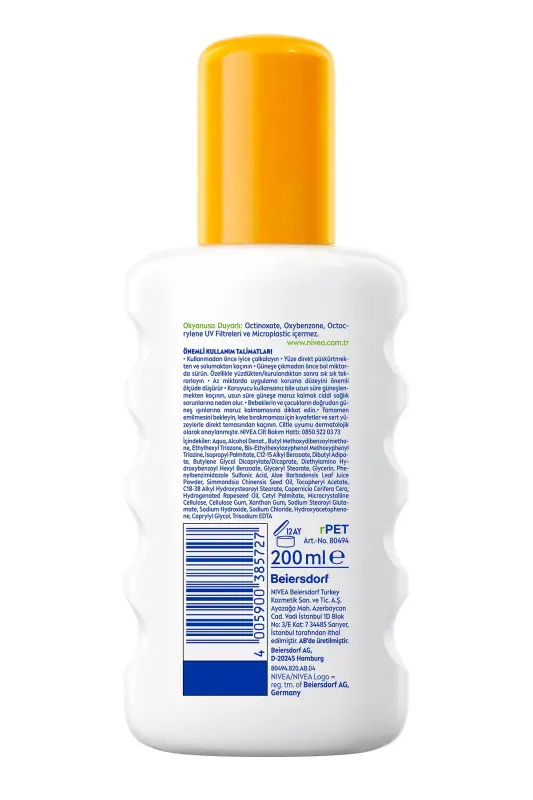 SUN SPF50 Hassas Anında Güneş Koruyucu Vücut Spreyi 200ml, Suya Dayanıklı, Yatıştırıcı, Hassas Cilt - 7