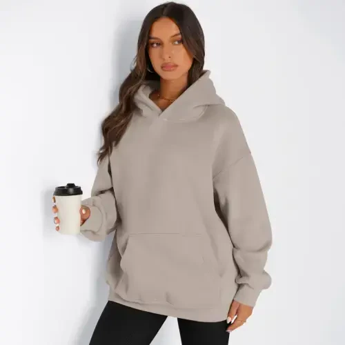 SUNBS Ayollar uchun katta hajmdagi ko'ylagi, Kuzgi moda, Svitshotlar, Cho'ntag'i bilan pullover - 3