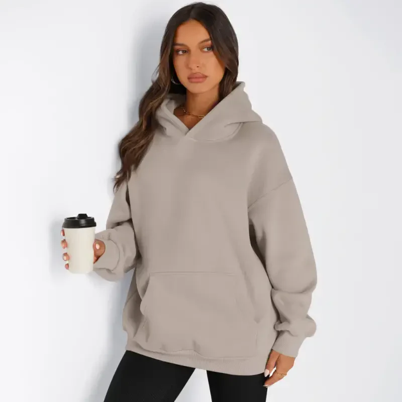 SUNBS Ayollar uchun katta hajmdagi ko'ylagi, Kuzgi moda, Svitshotlar, Cho'ntag'i bilan pullover - 3