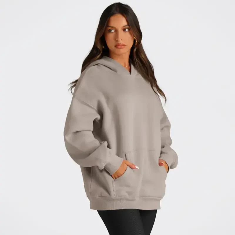 SUNBS Ayollar uchun katta hajmdagi ko'ylagi, Kuzgi moda, Svitshotlar, Cho'ntag'i bilan pullover - 4