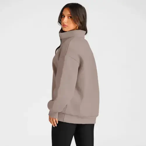 SUNBS Women's Oversized Sweatshirts Half Zip Pullover Fall Fashion Hoodies Loungewear Clothes - 3