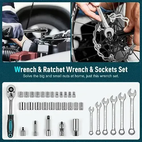 Sundpey 379-PCs Home Tool Kit - Portable Complete Household and Auto Repair Tool Set - Hand General Basic Tool Box Storage Case with Drawer - Full Basic Toolkit for Handyman & Diyer & Homeowner - 4