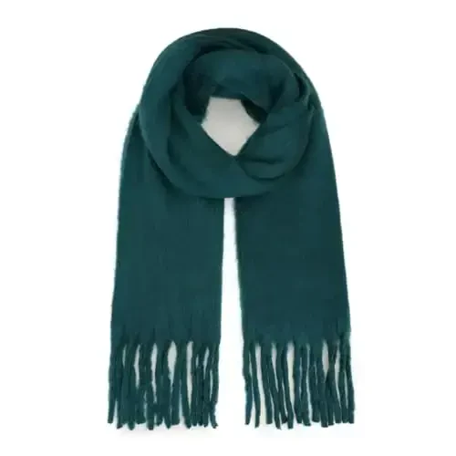 SUNDSGT Big Scarf Coloured Oversized Tassel Soft Fall Winter Thick Scarf Warm Shawl Women - 1