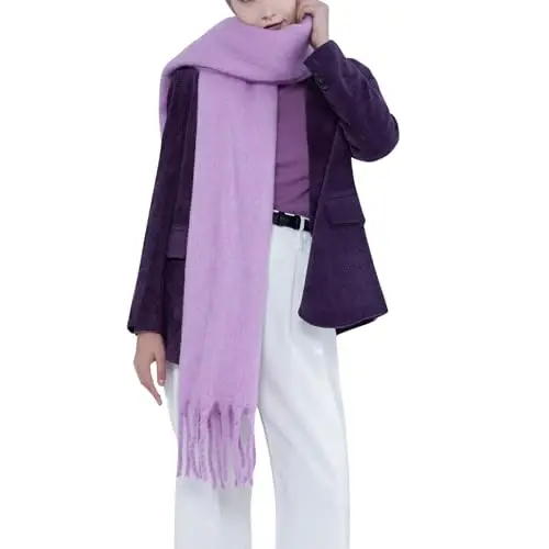 SUNDSGT Big Scarf Coloured Oversized Tassel Soft Fall Winter Thick Scarf Warm Shawl Women - SUNDSGT