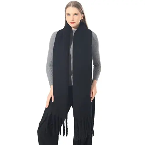 SUNDSGT Big Scarf Coloured Oversized Tassel Soft Fall Winter Thick Scarf Warm Shawl Women - SUNDSGT