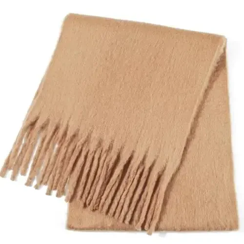 SUNDSGT Big Scarf Coloured Oversized Tassel Soft Fall Winter Thick Scarf Warm Shawl Women - 4