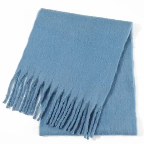 SUNDSGT Big Scarf Coloured Oversized Tassel Soft Fall Winter Thick Scarf Warm Shawl Women - 4