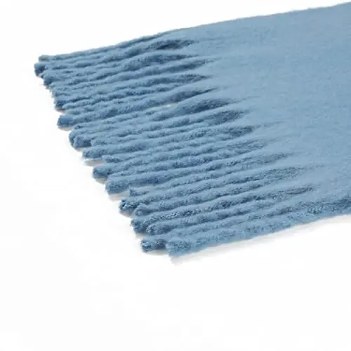 SUNDSGT Big Scarf Coloured Oversized Tassel Soft Fall Winter Thick Scarf Warm Shawl Women - 6