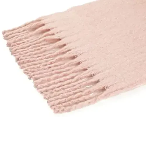 SUNDSGT Big Scarf Coloured Oversized Tassel Soft Fall Winter Thick Scarf Warm Shawl Women - 6