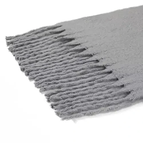SUNDSGT Big Scarf Coloured Oversized Tassel Soft Fall Winter Thick Scarf Warm Shawl Women - 6