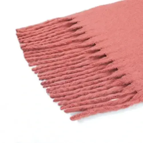 SUNDSGT Big Scarf Coloured Oversized Tassel Soft Fall Winter Thick Scarf Warm Shawl Women - 6