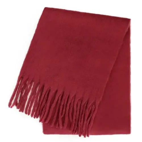 SUNDSGT Big Scarf Coloured Oversized Tassel Soft Fall Winter Thick Scarf Warm Shawl Women - 2