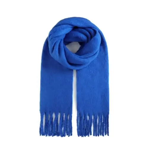 SUNDSGT Big Scarf Coloured Oversized Tassel Soft Fall Winter Thick Scarf Warm Shawl Women - 1
