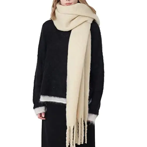 SUNDSGT Big Scarf Coloured Oversized Tassel Soft Fall Winter Thick Scarf Warm Shawl Women - SUNDSGT (1)
