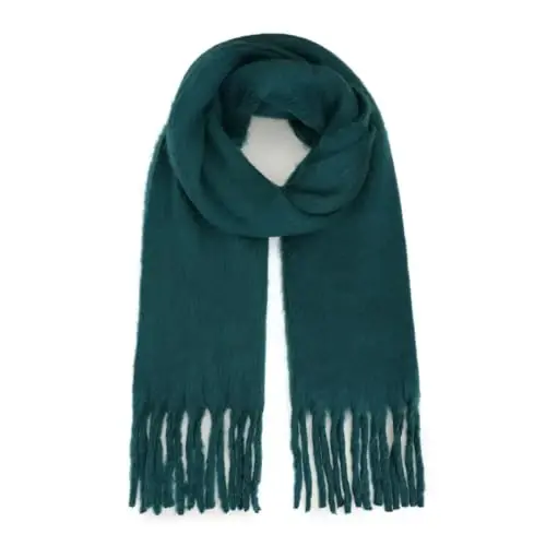 SUNDSGT Big Scarf Coloured Oversized Tassel Soft Fall Winter Thick Scarf Warm Shawl Women - 1