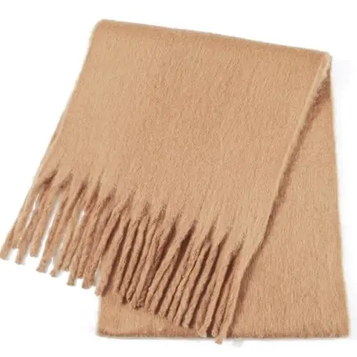 SUNDSGT Big Scarf Coloured Oversized Tassel Soft Fall Winter Thick Scarf Warm Shawl Women - 4