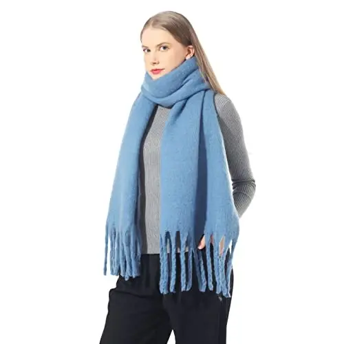 SUNDSGT Big Scarf Coloured Oversized Tassel Soft Fall Winter Thick Scarf Warm Shawl Women - 3