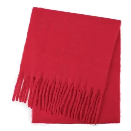 SUNDSGT Big Scarf Coloured Oversized Tassel Soft Fall Winter Thick Scarf Warm Shawl Women - 7