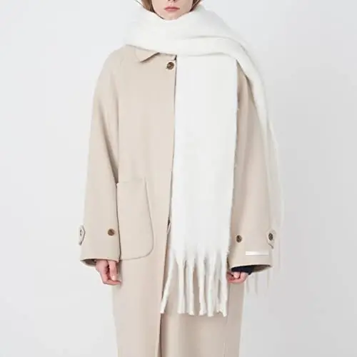 SUNDSGT Big Scarf Coloured Oversized Tassel Soft Fall Winter Thick Scarf Warm Shawl Women - 9