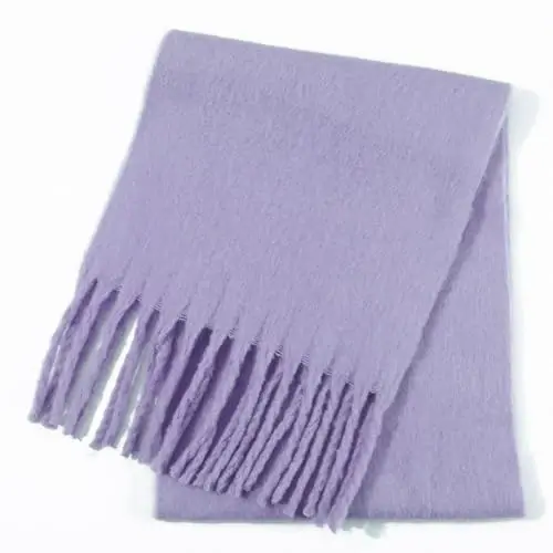 SUNDSGT Big Scarf Coloured Oversized Tassel Soft Fall Winter Thick Scarf Warm Shawl Women - 4