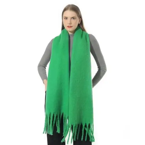 SUNDSGT Big Scarf Coloured Oversized Tassel Soft Fall Winter Thick Scarf Warm Shawl Women - SUNDSGT