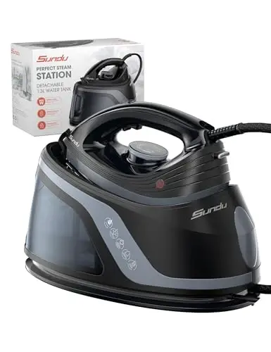 Sundu Steam Iron,40g/min Continuous Steam,44 OZ Removable Tank,Built-In Pump,Ceramic baseplate,Iron Lock For Easy Carry, Steamer Ideal For Home Use - 1