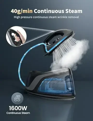 Sundu Steam Iron,40g/min Continuous Steam,44 OZ Removable Tank,Built-In Pump,Ceramic baseplate,Iron Lock For Easy Carry, Steamer Ideal For Home Use - SUNDU (1)