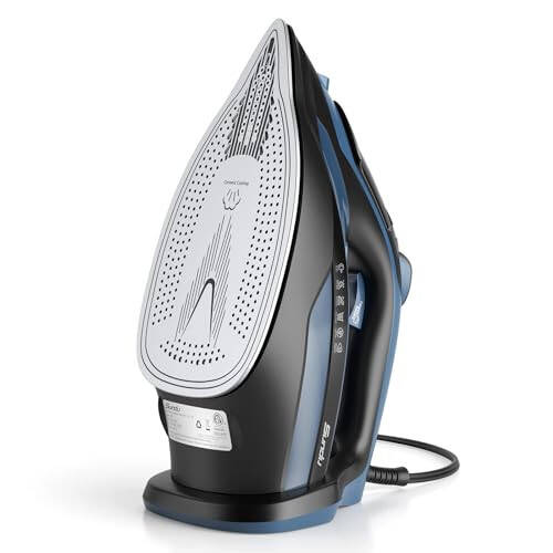 Sundu Steam Iron for Clothes with Rapid Heating Ceramic Coated Soleplate, 1700W with Precise Thermostat Dial, Self-Cleaning, Auto-Off, 15.21oz Water Tank for Home Clothes Ironing Use, Blue - 6