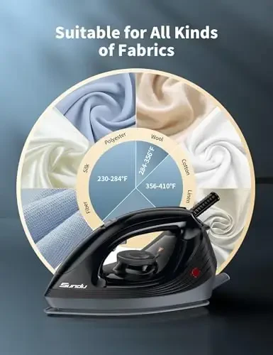 Sundu Steam Iron,40g/min Continuous Steam,44 OZ Removable Tank,Built-In Pump,Ceramic baseplate,Iron Lock For Easy Carry, Steamer Ideal For Home Use - 4