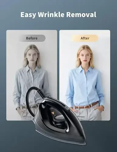 Sundu Steam Iron,40g/min Continuous Steam,44 OZ Removable Tank,Built-In Pump,Ceramic baseplate,Iron Lock For Easy Carry, Steamer Ideal For Home Use - 5