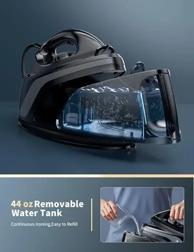 Sundu Steam Iron,40g/min Continuous Steam,44 OZ Removable Tank,Built-In Pump,Ceramic baseplate,Iron Lock For Easy Carry, Steamer Ideal For Home Use - 3