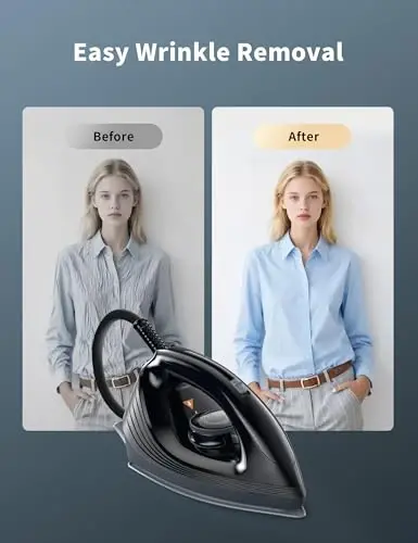 Sundu Steam Iron,40g/min Continuous Steam,44 OZ Removable Tank,Built-In Pump,Ceramic baseplate,Iron Lock For Easy Carry, Steamer Ideal For Home Use - 5