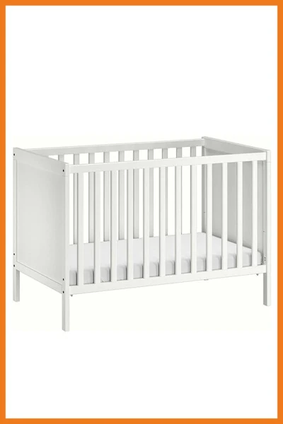 Sundvik Baby Cot Bed, Easy Assembly, White, 60 x 120 cm. - 1