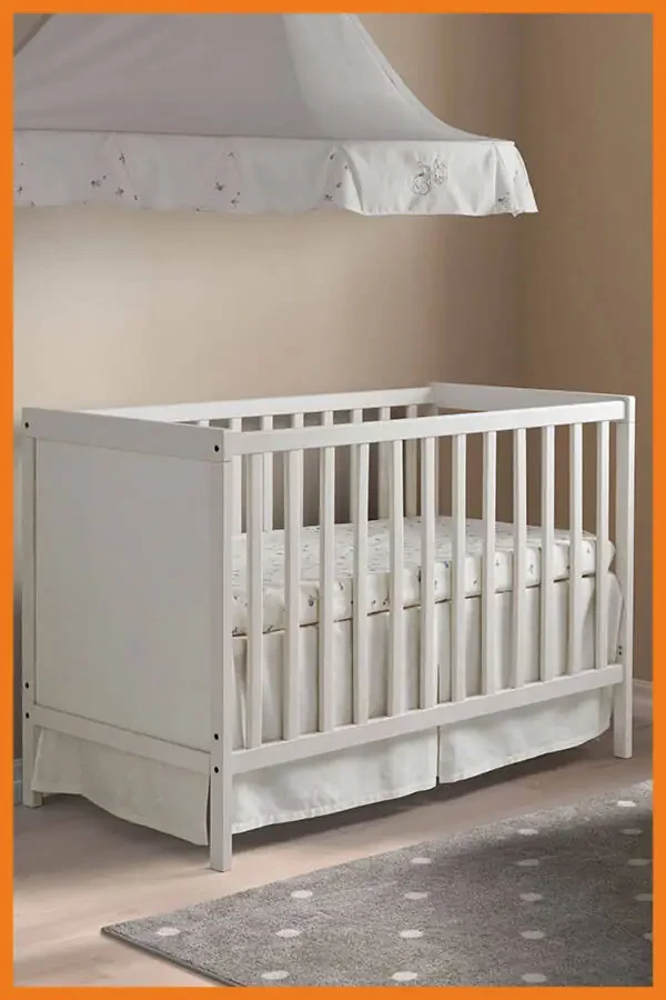 Sundvik Baby Cot Bed, Easy Assembly, White, 60 x 120 cm. - 3