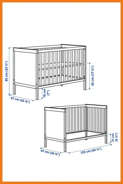 Sundvik Bola Chaqaloq Kreslosi To'shak Beshik Oson O'rnatish Kulrang Rang 60 x 120 sm. - 5