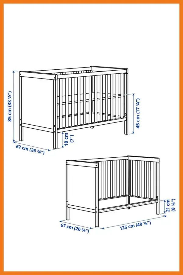 Sundvik Bola Chaqaloq Kreslosi To'shak Beshik Oson O'rnatish Kulrang Rang 60 x 120 sm. - 5