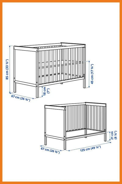 Sundvik Bolalar Kreslosi To'shak Beshik Oson O'rnatish Oq Rang 60 x 120 sm. - 6