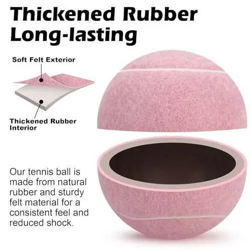SUNEZLGO 12 dona tennis to'pi to'plami, ilg'or bosimli mashg'ulot tennis to'plari mashq to'plari, itlar uchun tennis to'plari, tashish uchun to'r sumkasi bilan qalinlashtirilgan tennis, boshlang'ich mashq to'pi, mustahkam yuqori elastiklik - 4
