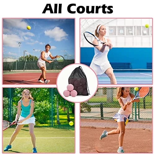 SUNEZLGO 12 dona tennis to'pi to'plami, ilg'or bosimli mashg'ulot tennis to'plari mashq to'plari, itlar uchun tennis to'plari, tashish uchun to'r sumkasi bilan qalinlashtirilgan tennis, boshlang'ich mashq to'pi, mustahkam yuqori elastiklik - 7