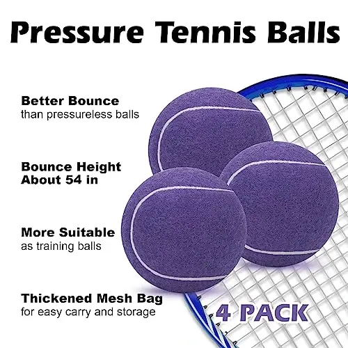 SUNEZLGO 12 Pack Tennis Balls, Advanced Pressure Training Tennis Balls Practice Balls, Tennis Balls for Dogs, Thickened Tennis with Mesh Bag for Transport, Beginner Exercise Ball, Sturdy High Elastic - 3