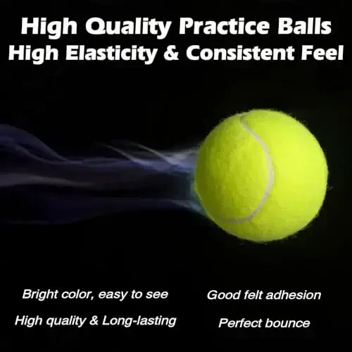 SUNEZLGO 12 Pack Tennis Balls, Advanced Pressure Training Tennis Balls Practice Balls, Tennis Balls for Dogs, Thickened Tennis with Mesh Bag for Transport, Beginner Exercise Ball, Sturdy High Elastic - 5