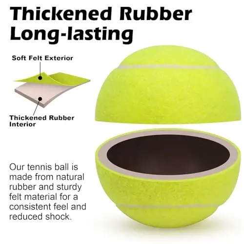 SUNEZLGO 12 Pack Tennis Balls, Advanced Pressure Training Tennis Balls Practice Balls, Tennis Balls for Dogs, Thickened Tennis with Mesh Bag for Transport, Beginner Exercise Ball, Sturdy High Elastic - 4