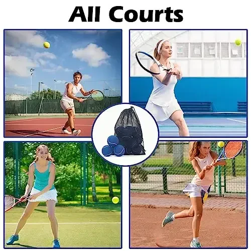 SUNEZLGO 12 Pack Tennis Balls, Advanced Pressure Training Tennis Balls Practice Balls, Tennis Balls for Dogs, Thickened Tennis with Mesh Bag for Transport, Beginner Exercise Ball, Sturdy High Elastic - 7