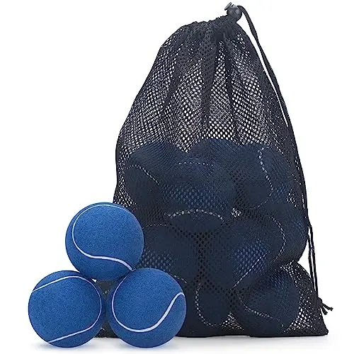 SUNEZLGO 12 Pack Tennis Balls, Advanced Pressure Training Tennis Balls Practice Balls, Tennis Balls for Dogs, Thickened Tennis with Mesh Bag for Transport, Beginner Exercise Ball, Sturdy High Elastic - SUNEZLGO