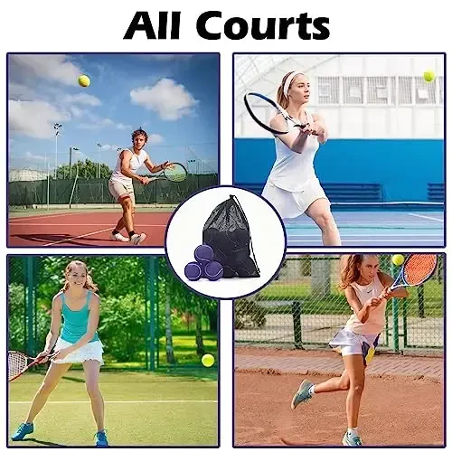 SUNEZLGO 12 Pack Tennis Balls, Advanced Pressure Training Tennis Balls Practice Balls, Tennis Balls for Dogs, Thickened Tennis with Mesh Bag for Transport, Beginner Exercise Ball, Sturdy High Elastic - 7