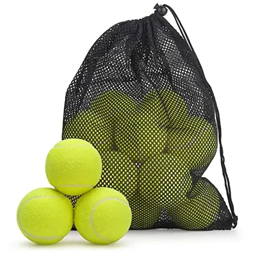 SUNEZLGO 12 Pack Tennis Balls, Advanced Pressure Training Tennis Balls Practice Balls, Tennis Balls for Dogs, Thickened Tennis with Mesh Bag for Transport, Beginner Exercise Ball, Sturdy High Elastic 